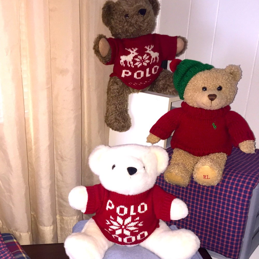 🧸🧸 3 Plush Polo Bears 🧸